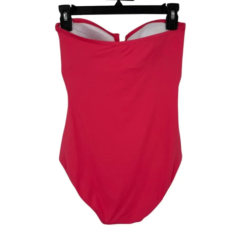 Tommy Bahama swimsuit Ruched tummy control convertible one piece pink size 4